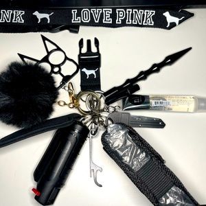 Black self defense keychain LOVE PINK NEW!